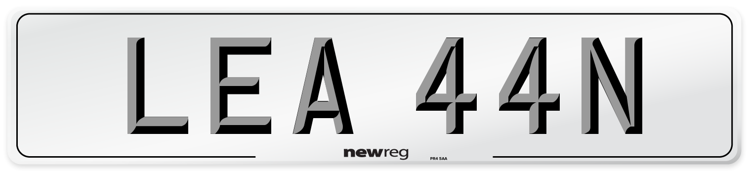 LEA 44N Number Plate from New Reg
